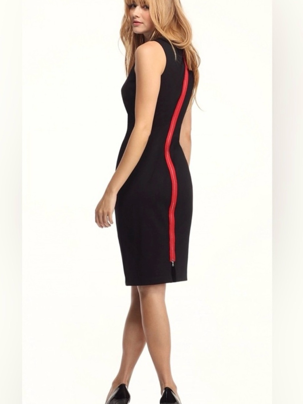 Maggy London Black Sleeveless Midi Sheath Dress